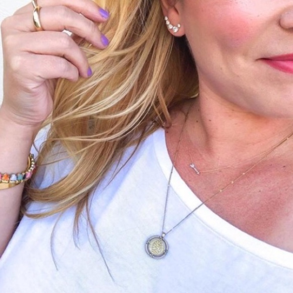 Stella & Dot | Delicate Vintage Gold Julia Coin Pendant Layering Necklace - Picture 5 of 10